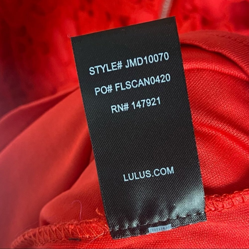 Lulus Briarwood Lace Ruffle Midi Dress Red Womens Size XS Midi Sexy Romantic NEW - Picture 8 of 10